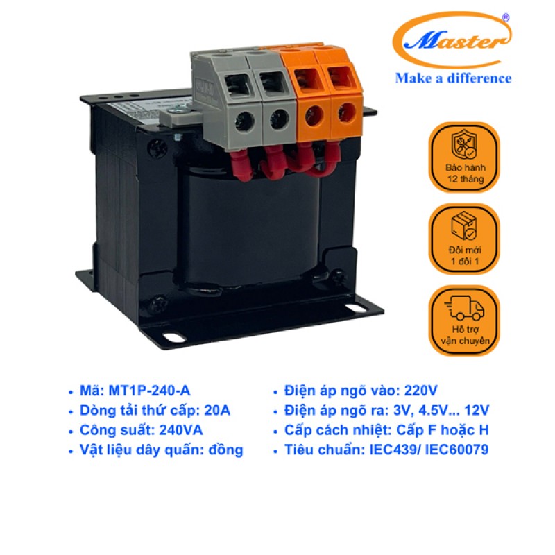 Máy Biến Áp Cách Ly 1 Pha MT1P-240-A Master