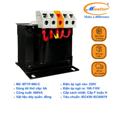 Máy Biến Áp Cách Ly 1 Pha MT1P-660-C Master