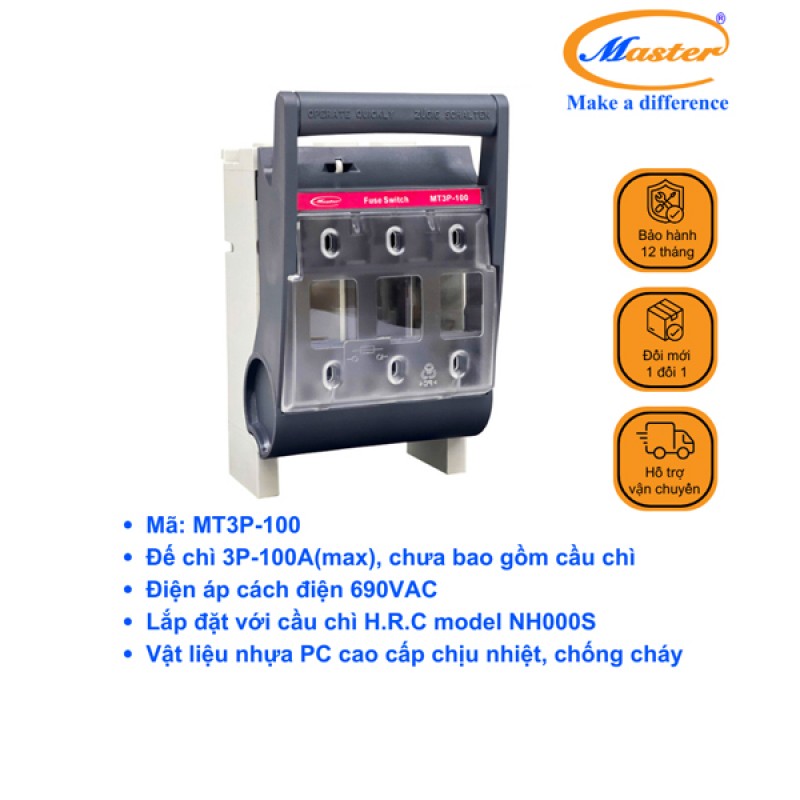 Ngắt Mạch Cầu Chì MT3P-100 Master