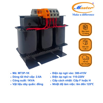 Máy Biến Áp Cách Ly 3 Pha MT3P-1K Master