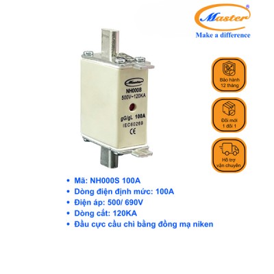 Cầu Chì Dòng Cắt Mạch Cao NH000S 100A Master