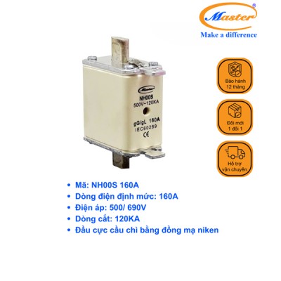 Cầu Chì Dòng Cắt Mạch Cao NH00S 160A Master