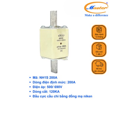 Cầu Chì Dòng Cắt Mạch Cao NH1S 200A Master