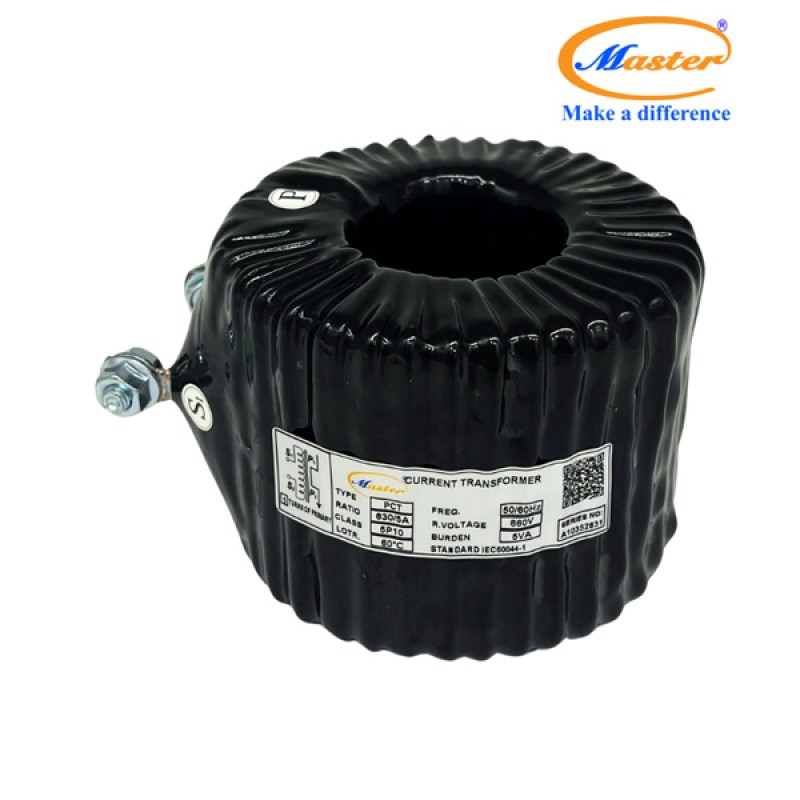 Biến Dòng Bảo Vệ PCT 630/5A 5P10 5VA Master - Đúc Epoxy Tròn Đen