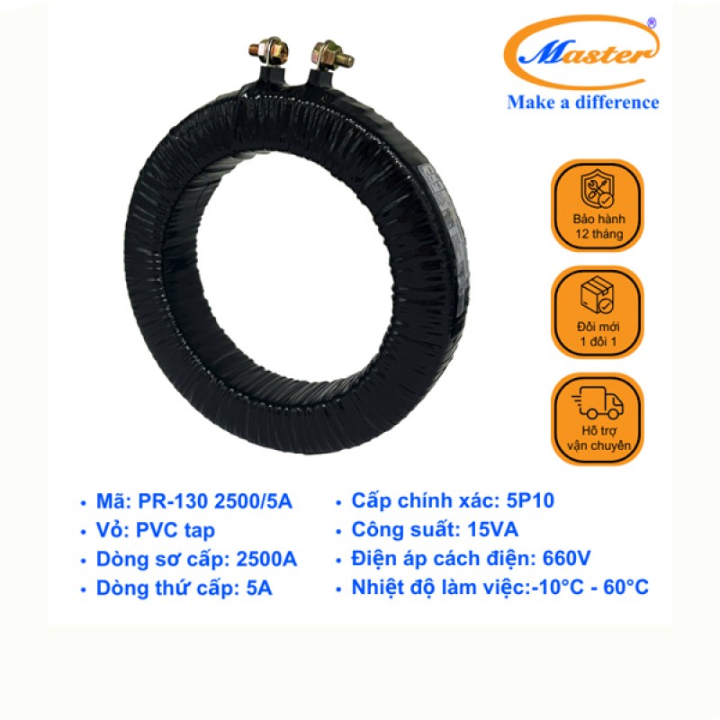 Biến Dòng Bảo Vệ Băng Quấn PR-130 2500/5A 5P10 15VA