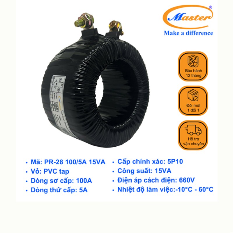 Biến Dòng Bảo Vệ Băng Quấn PR-28 100/5A 5P10 15VA