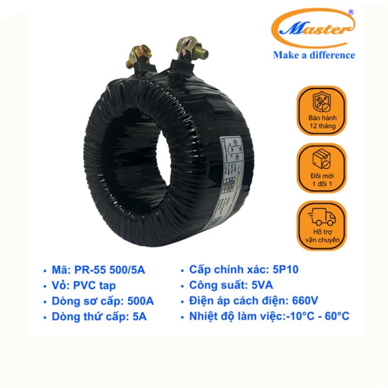 Biến Dòng Bảo Vệ Băng Quấn PR-55 500/5A 5P10 5VA