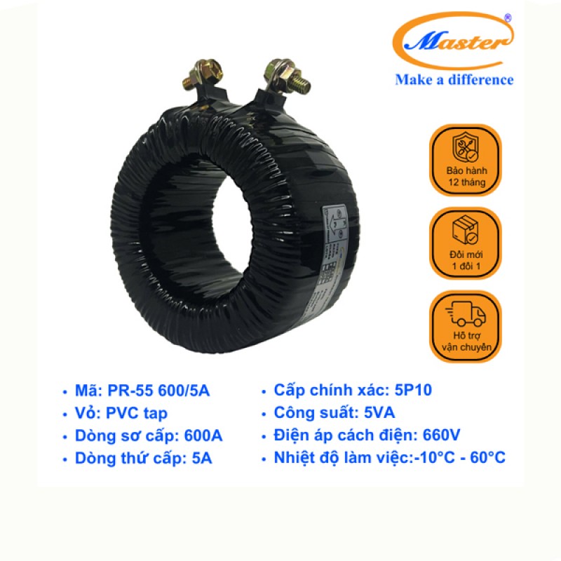 Biến Dòng Bảo Vệ Băng Quấn PR-55 600/5A 5P10 5VA