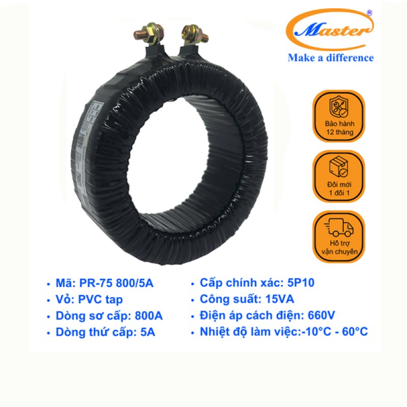 Biến Dòng Bảo Vệ Băng Quấn PR-75 800/5A 5P10 15VA