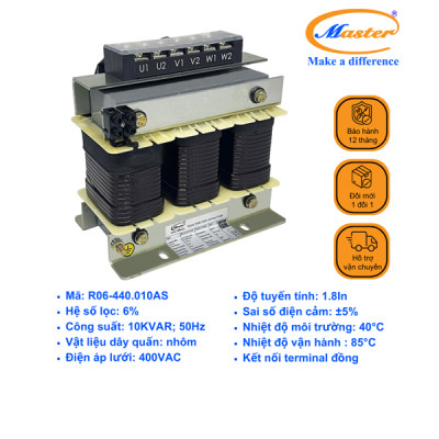 Cuộn Kháng 6% Cho Tụ Bù 3P-10KVAR 440VAC
