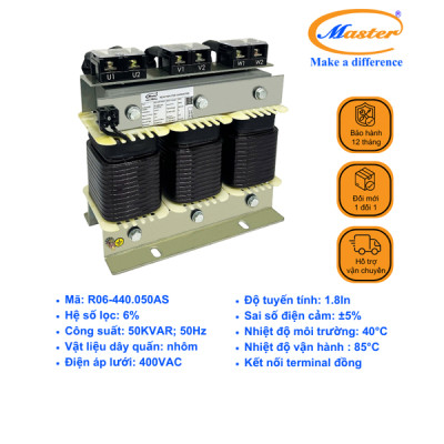 Cuộn Kháng 6% Cho Tụ Bù 3P-50KVAR 440VAC