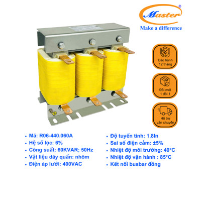 Cuộn Kháng 6% Cho Tụ Bù 3P-60KVAR 440VAC