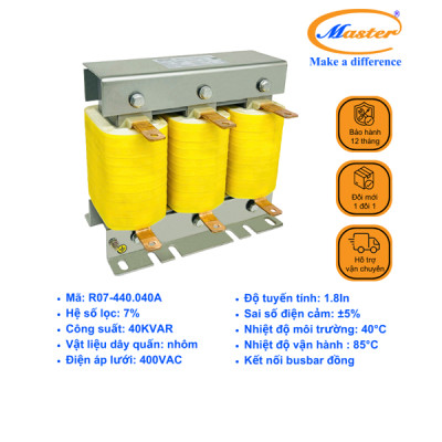 Cuộn Kháng 7% Cho Tụ Bù 3P-40KVAR 440VAC