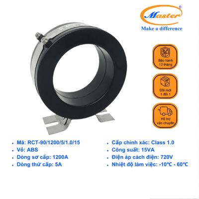 Biến Dòng Đo Lường RCT-90 1200/5A CL1.0 15VA Master