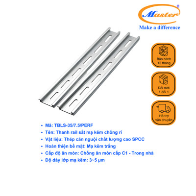 Thanh Ray Sắt Mạ Kẽm Chống Rỉ Master TBLS-35/7.5/PERF