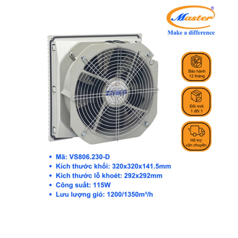 Quạt Hút Kèm Miệng Gió Lọc Bụi VS806.230-D Master