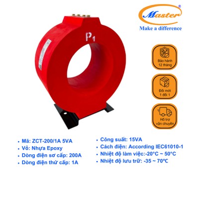 Biến Dòng Thứ Tự Không ZCT-200/1A 5VA